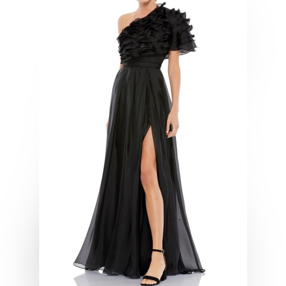 IEENA for MAC DUGGAL STYLE #26527 BLACK ONE SHOULDER SIZE 4